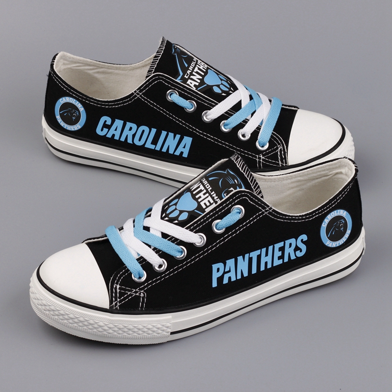 Women's NFL Carolina Panthers Repeat Print Low Top Sneakers 001